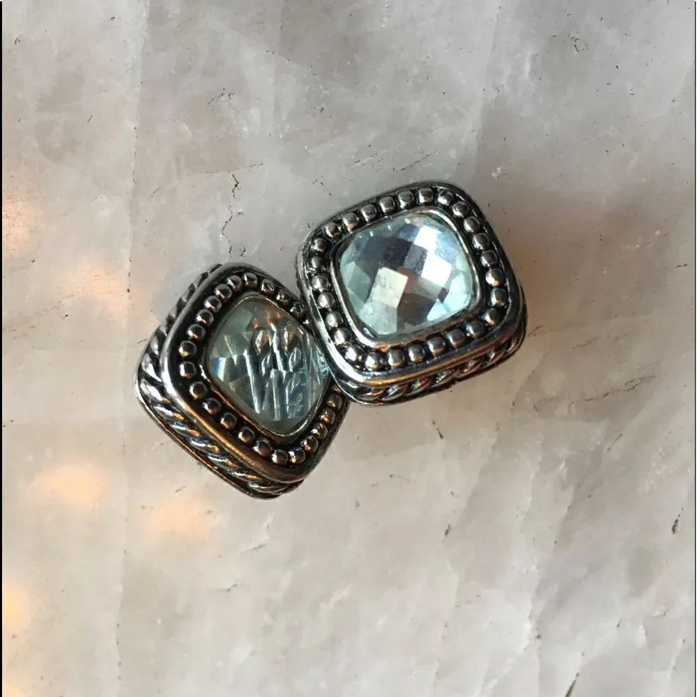 Silver Crystal Square Earring Backs - Picture 4 of 12